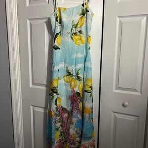 Vibrant Lemon Floral Maxi Dress